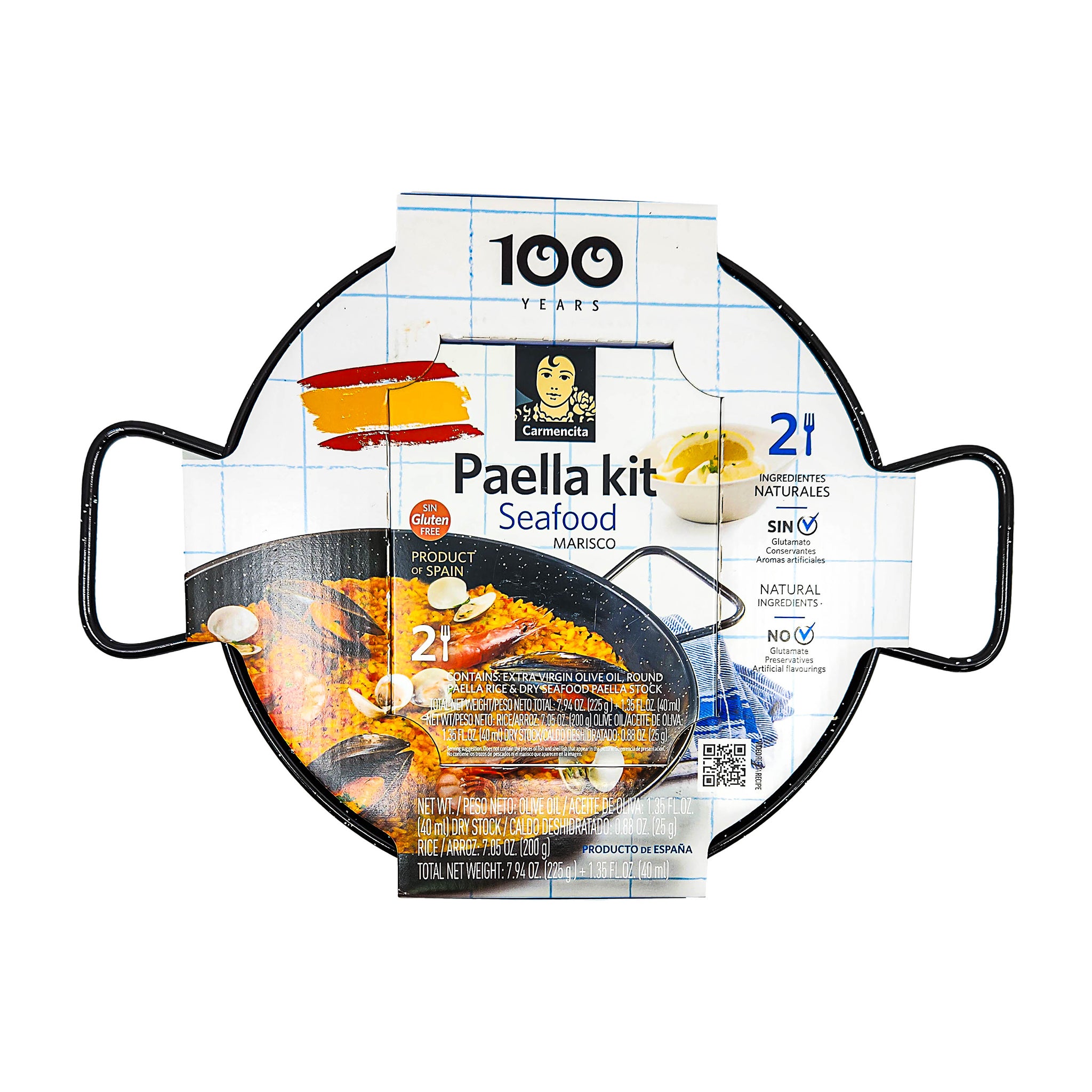 Carmencita Seafood Paella Kit with Enamelled Pan (2 Servings)