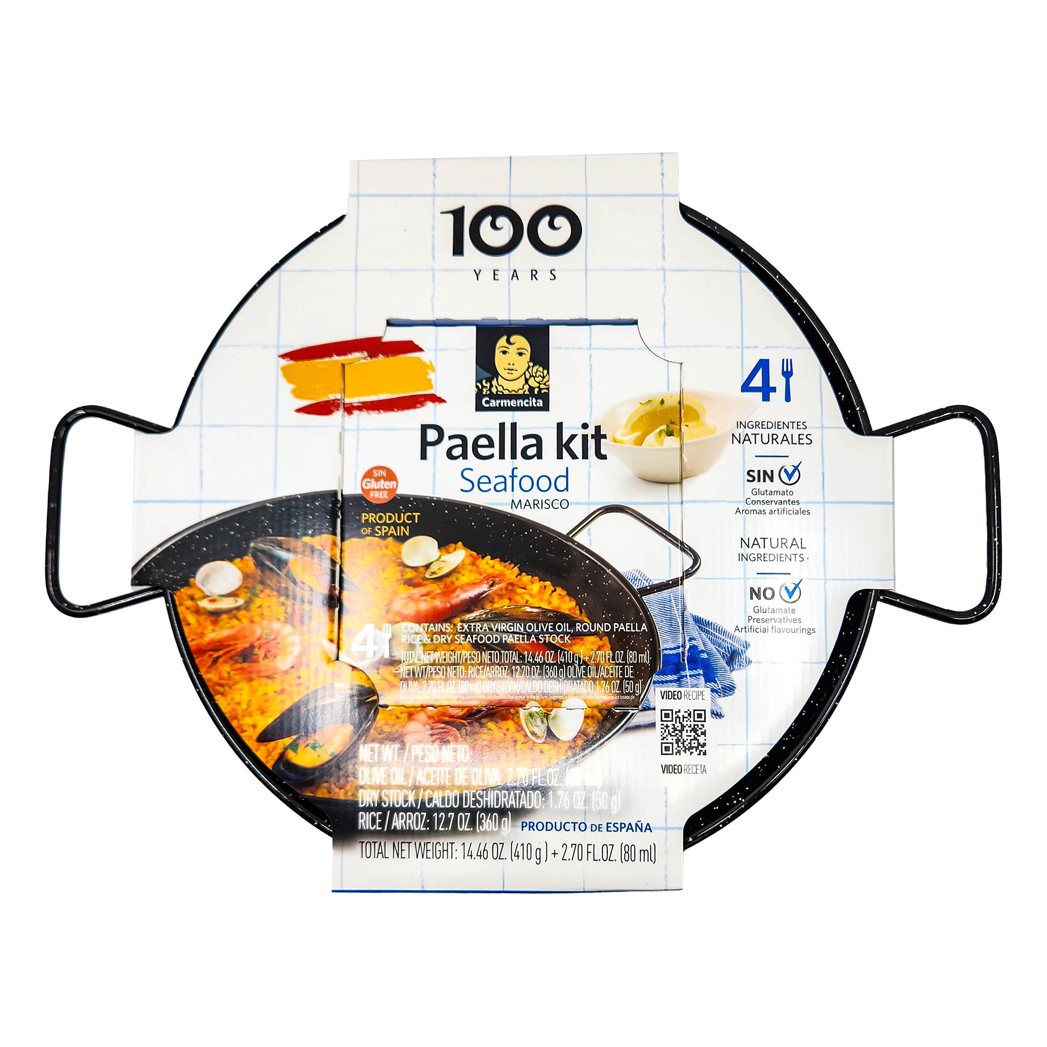 Carmencita Paella Kit Seafood 490G Enamelled Pan - 4 Serving