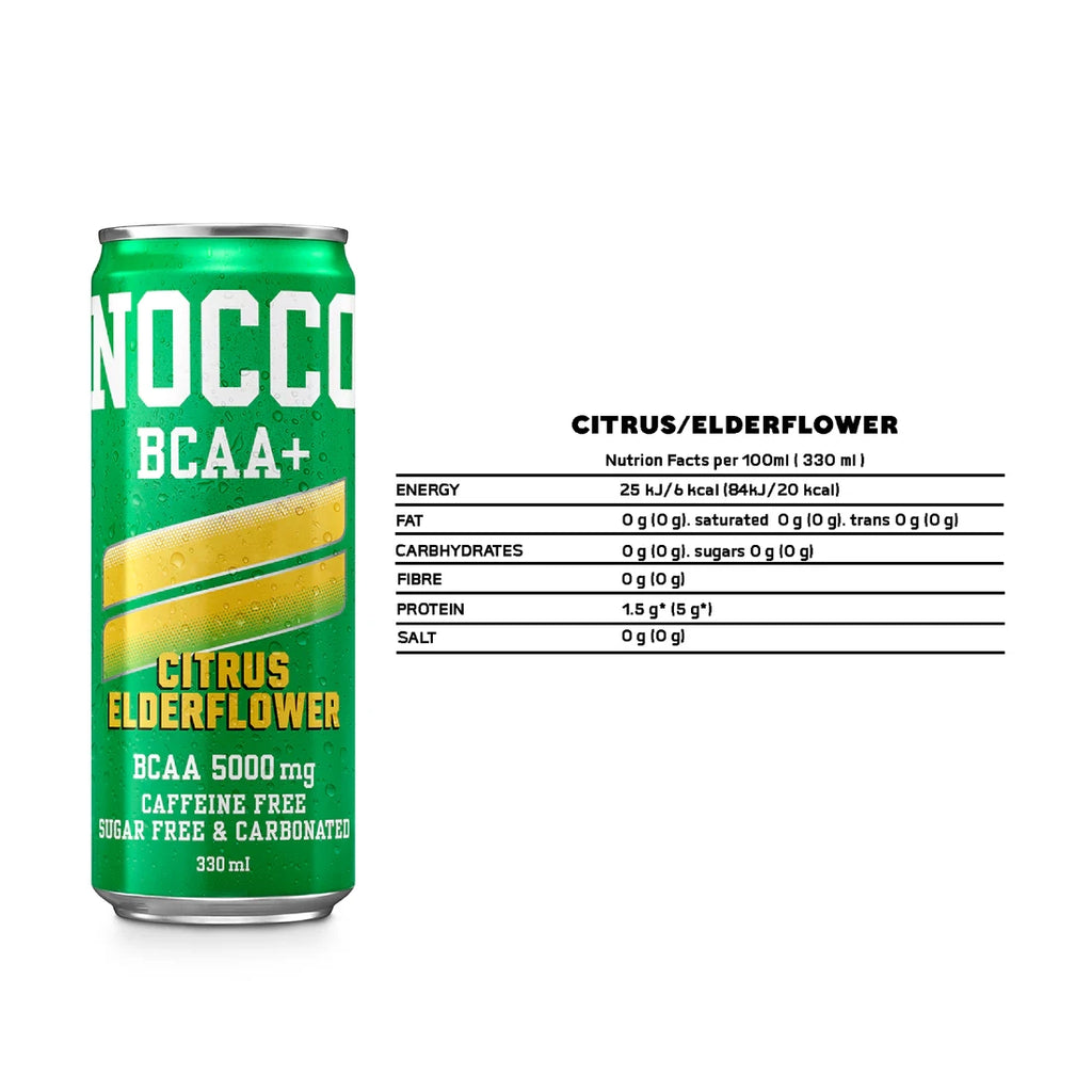 NOCCO Citrus/Elderflower BCAA+ (NO CAFFEINE) 330ml