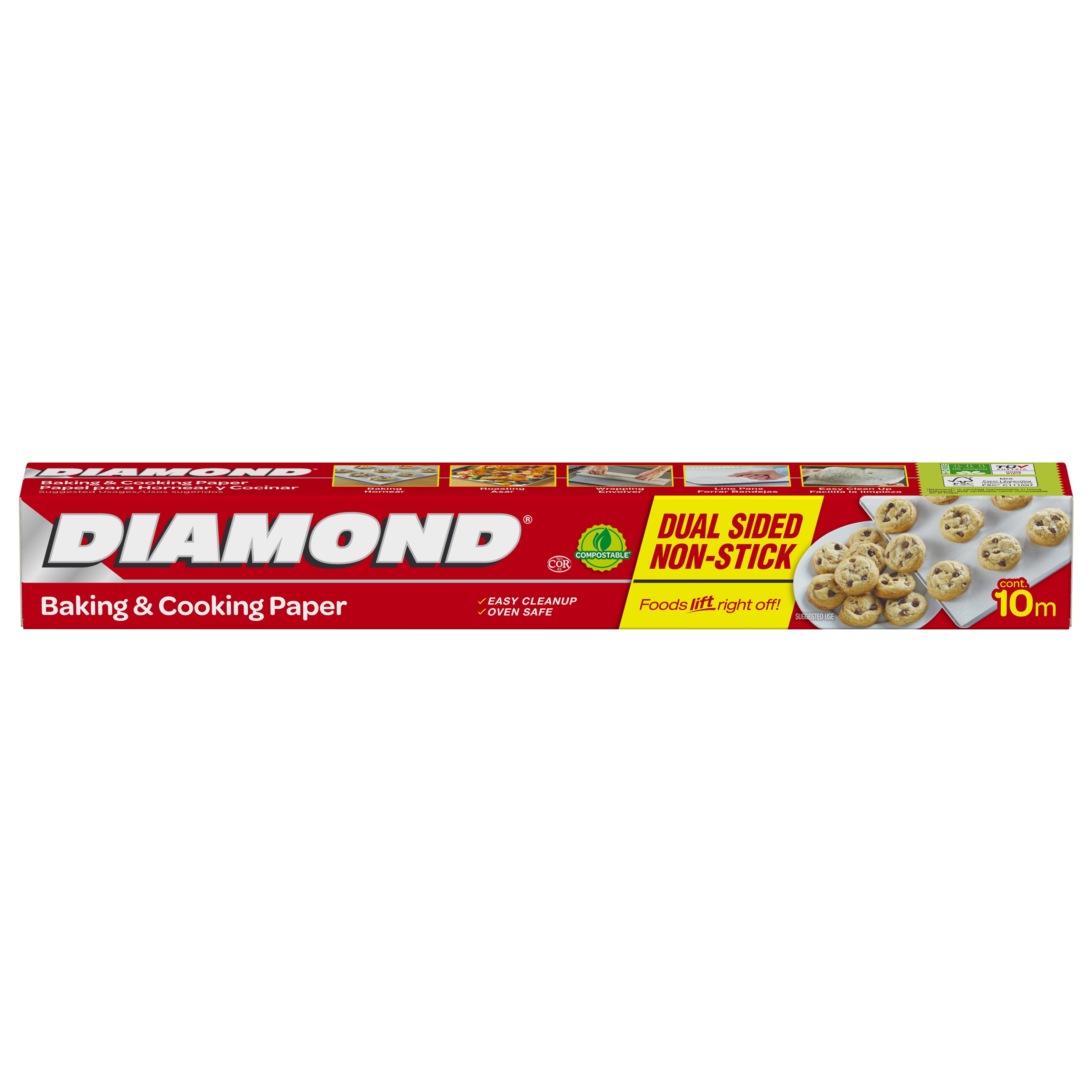 Diamond Dual Sided Non-Stick Cooking And Baking Paper - 10M X 12 Inches