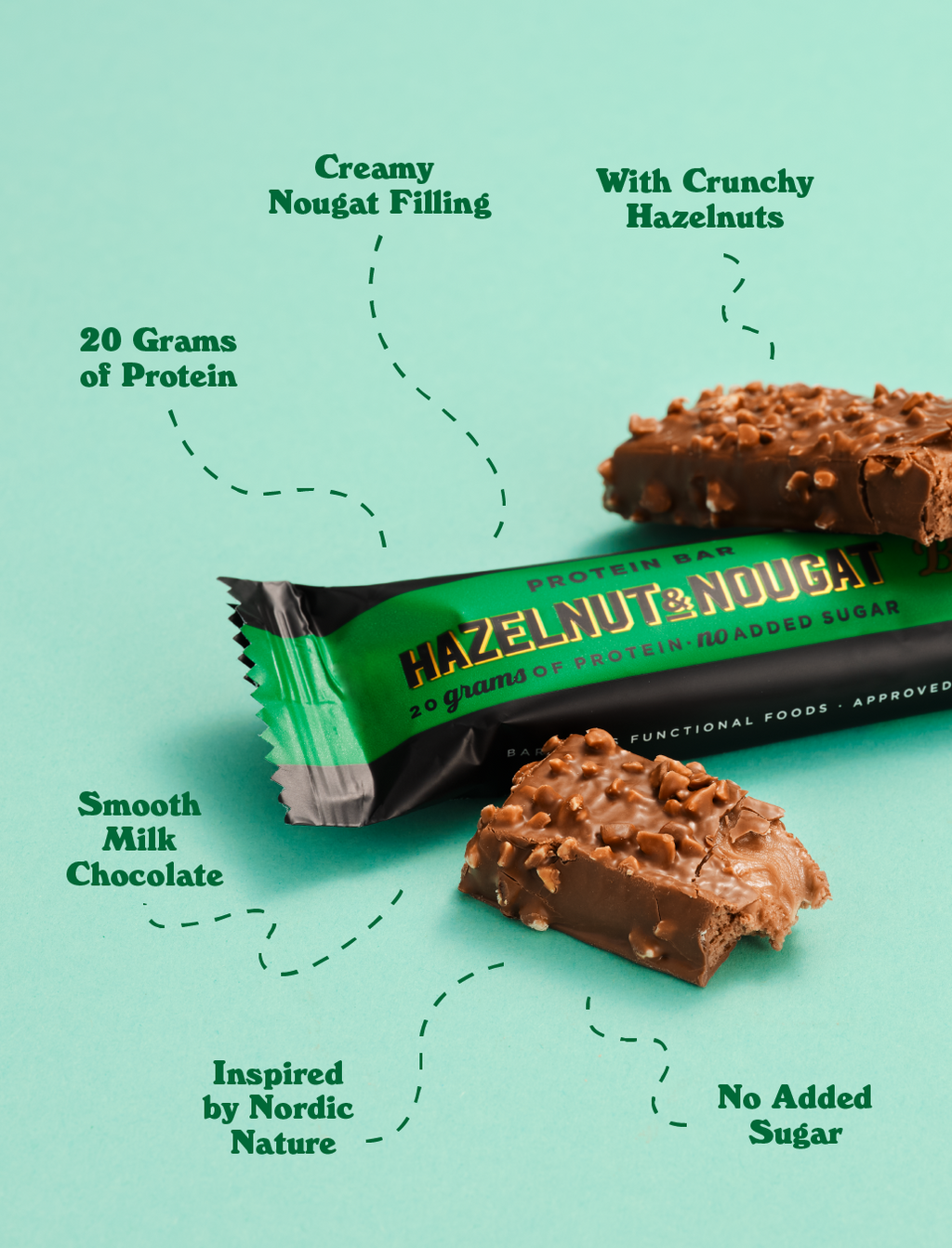 Barebells Protein Bars, Hazelnut Nougat Flavour, 55g (12 bars/carton)